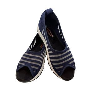 Bernie Meg Women's Size 7.5 Blue Slip-On Flats Breathable Casual Shoes peep